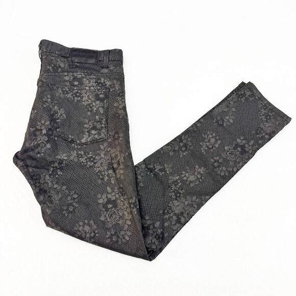 Paula Cahen D'Anvers Jeans Chupin Alto Leather Patterned Denim Size 32 - Picture 12 of 12